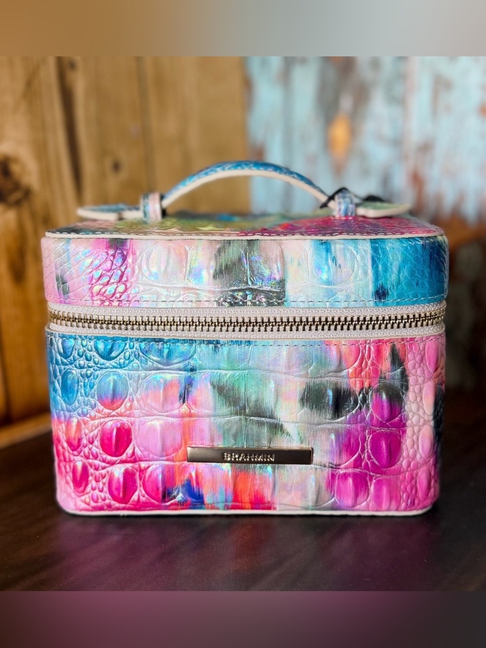 BRAHMIN SMALL CHARMAINE MELBOURNE Makeup Bag Leather IMPRESSION NWT FIRM $ - Picture 9 of 14